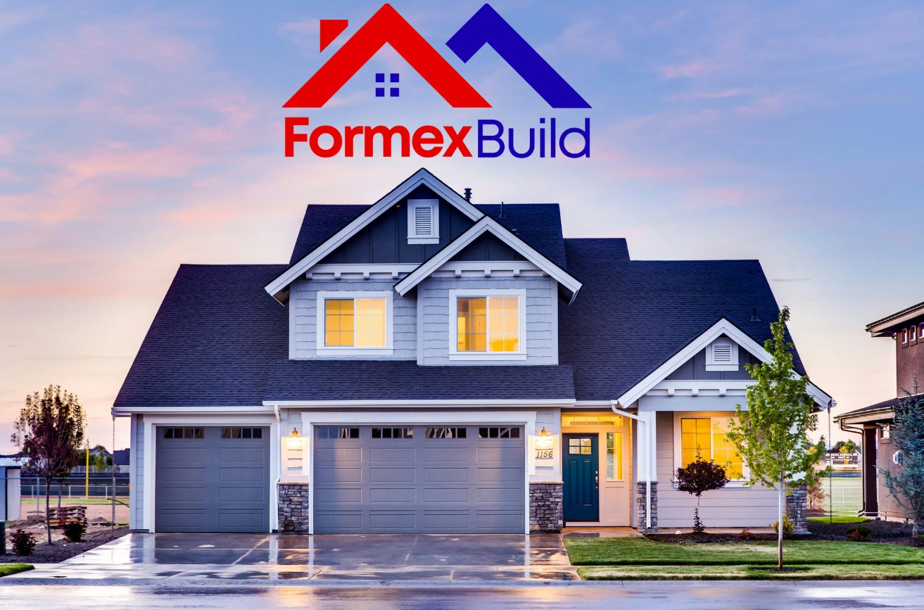 A finished FormexBuild home at dusk
